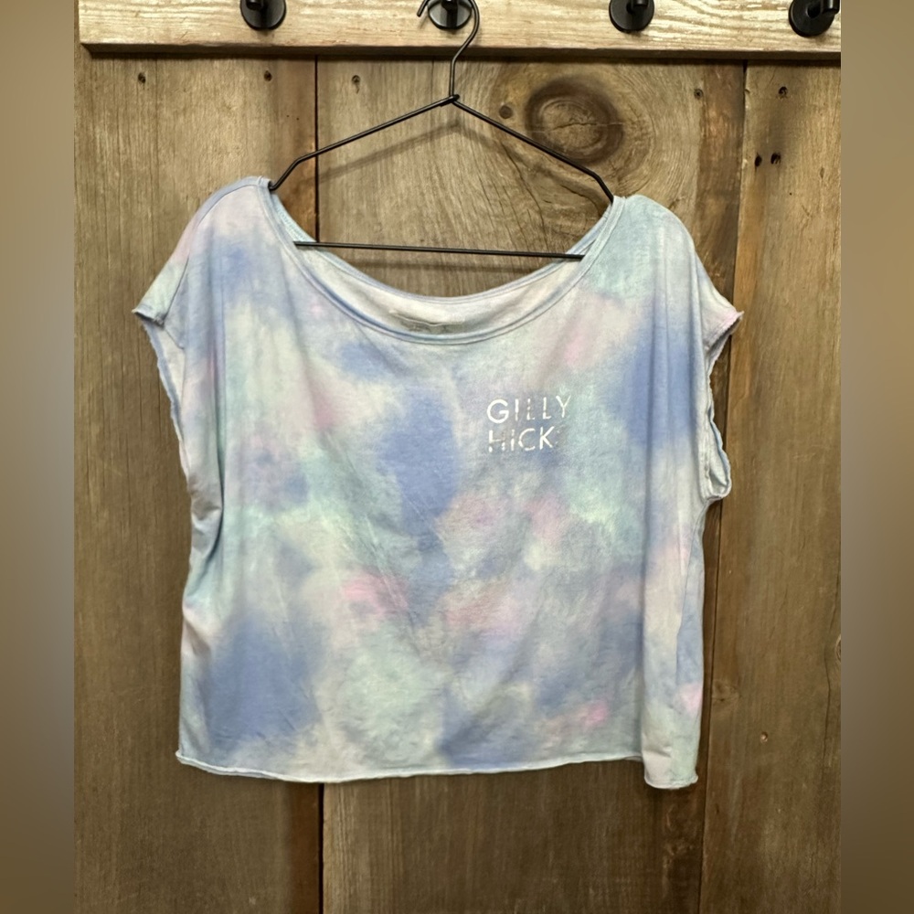 Gilly Hicks Tie Dye Boxy Sleep Tee in Blue Size Small